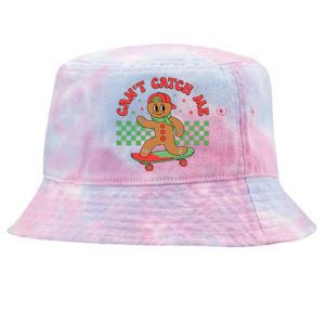 CanT Catch Me Retro Christmas Gingerbread Boy Xmas Tie-Dyed Bucket Hat