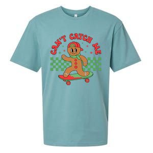 CanT Catch Me Retro Christmas Gingerbread Boy Xmas Sueded Cloud Jersey T-Shirt