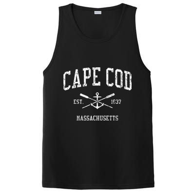 Cape Cod Ma Vintage Crossed Oars & Boat Anchor Sports PosiCharge Competitor Tank