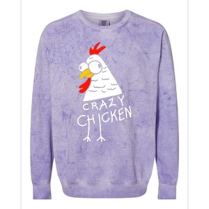 Crazy Chicken Meme Colorblast Crewneck Sweatshirt