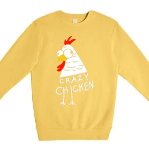 Crazy Chicken Meme Premium Crewneck Sweatshirt