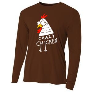 Crazy Chicken Meme Cooling Performance Long Sleeve Crew