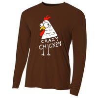 Crazy Chicken Meme Cooling Performance Long Sleeve Crew