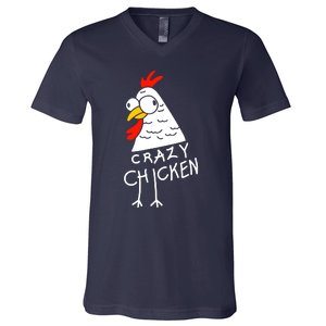 Crazy Chicken Meme V-Neck T-Shirt