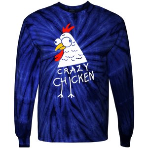 Crazy Chicken Meme Tie-Dye Long Sleeve Shirt