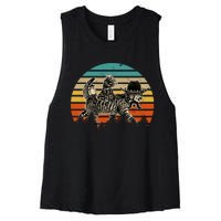 Cowboy Cat Meowdy Funny Cute Vintage Cat Women's Racerback Cropped Tank