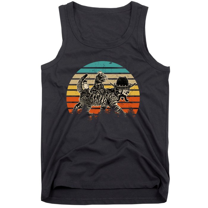 Cowboy Cat Meowdy Funny Cute Vintage Cat Tank Top