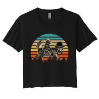 Cowboy Cat Meowdy Funny Cute Vintage Cat Women's Crop Top Tee