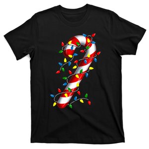 Candy Cane Merry And Bright Christmas Lights Candy Family T-Shirt