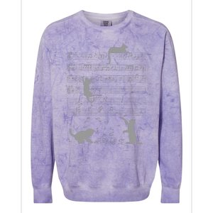 Cute Cats Music Notes Grey Musician Art Colorblast Crewneck Sweatshirt