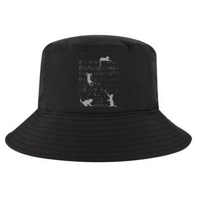 Cute Cats Music Notes Grey Musician Art Cool Comfort Performance Bucket Hat