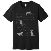 Cute Cats Music Notes Grey Musician Art Premium T-Shirt