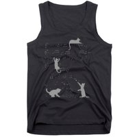 Cute Cats Music Notes Grey Musician Art Tank Top