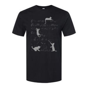 Cute Cats Music Notes Grey Musician Art Softstyle CVC T-Shirt