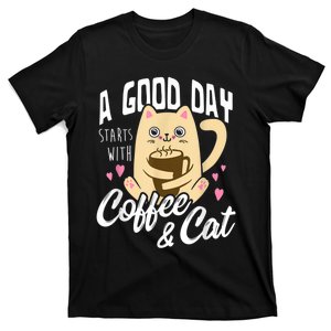 Cat & Coffee Mug Funny Cat Lover Gift T-Shirt