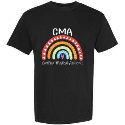 Cma Certified Medical Assistant Rainbow Nurse Gift Garment-Dyed Heavyweight T-Shirt