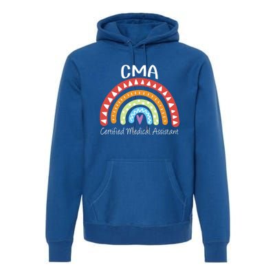 Cma Certified Medical Assistant Rainbow Nurse Gift Premium Hoodie