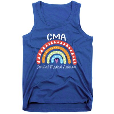 Cma Certified Medical Assistant Rainbow Nurse Gift Tank Top