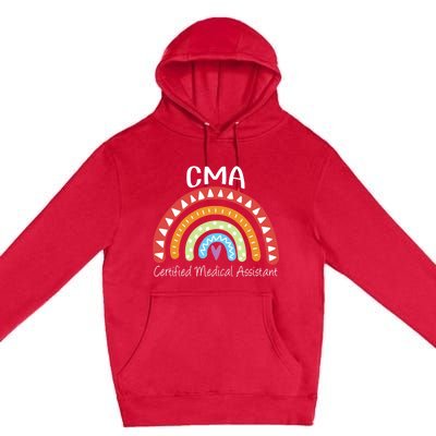 Cma Certified Medical Assistant Rainbow Nurse Gift Premium Pullover Hoodie