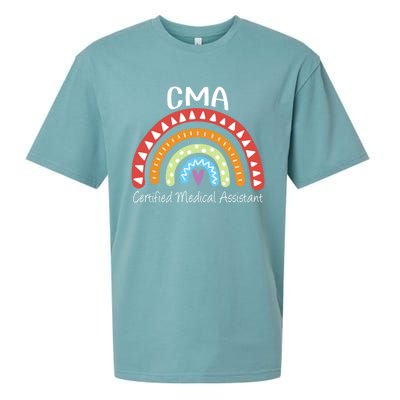 Cma Certified Medical Assistant Rainbow Nurse Gift Sueded Cloud Jersey T-Shirt