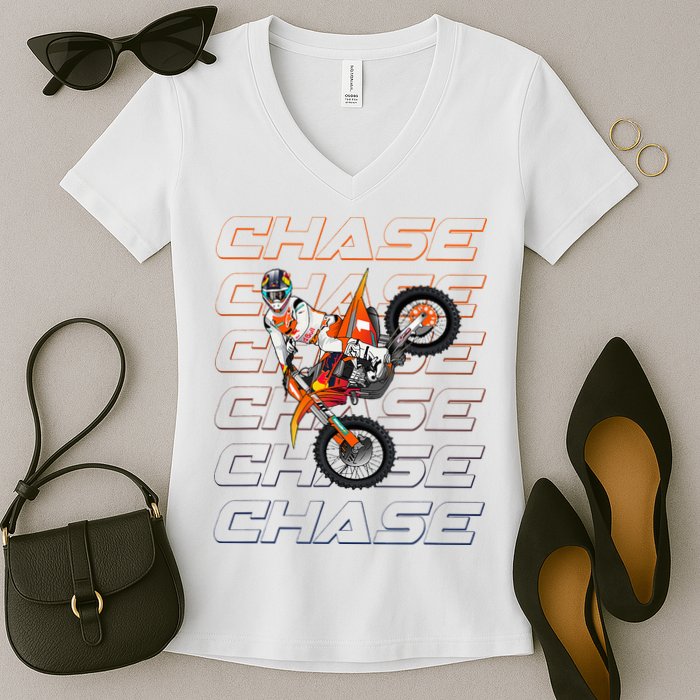 Cs1 Chase Motocross Supercross Sexton 2024 Women's V-Neck T-Shirt
