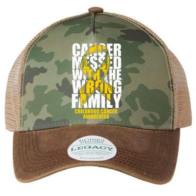 Childhood Cancer Messed With The Wrong Family Ribbon Gift Legacy Tie Dye Trucker Hat