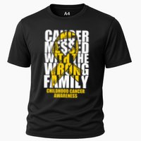 Childhood Cancer Messed With The Wrong Family Ribbon Gift Cooling Performance Crew T-Shirt