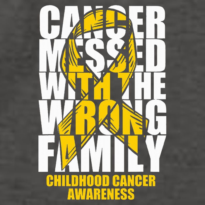 Childhood Cancer Messed With The Wrong Family Ribbon Gift Vector Backpack