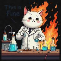 Chemistry Cat Meme This Is Fine Medical Lab Tech Lab Science Ladies PosiCharge Tri-Blend Wicking Tank