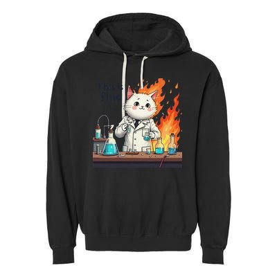 Chemistry Cat Meme This Is Fine Medical Lab Tech Lab Science Garment-Dyed Fleece Hoodie