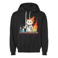 Chemistry Cat Meme This Is Fine Medical Lab Tech Lab Science Garment-Dyed Fleece Hoodie