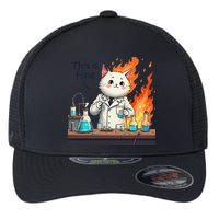 Chemistry Cat Meme This Is Fine Medical Lab Tech Lab Science Flexfit Unipanel Trucker Cap