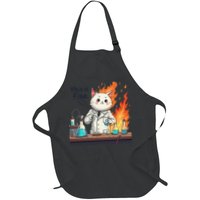 Chemistry Cat Meme This Is Fine Medical Lab Tech Lab Science Full-Length Apron With Pockets