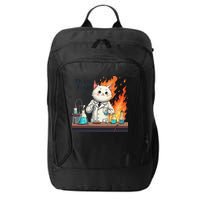 Chemistry Cat Meme This Is Fine Medical Lab Tech Lab Science City Backpack