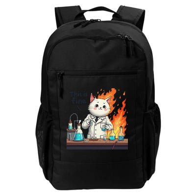 Chemistry Cat Meme This Is Fine Medical Lab Tech Lab Science Backpack