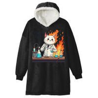 Chemistry Cat Meme This Is Fine Medical Lab Tech Lab Science Hooded Wearable Blanket