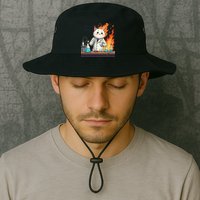 Chemistry Cat Meme This Is Fine Medical Lab Tech Lab Science Bucket Hat