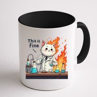 Chemistry Cat Meme This Is Fine Medical Lab Tech Lab Science Mug