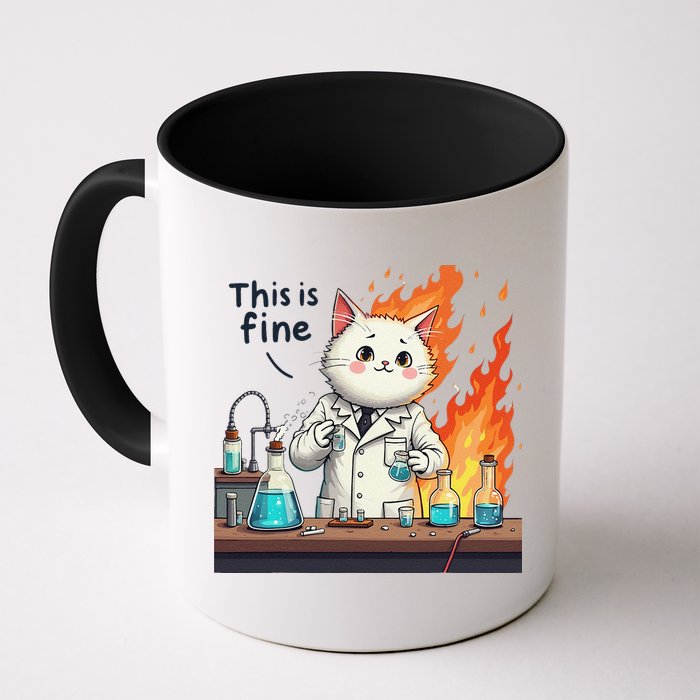 Chemistry Cat Meme This Is Fine Medical Lab Tech Lab Science Mug