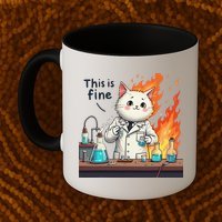 Chemistry Cat Meme This Is Fine Medical Lab Tech Lab Science Mug