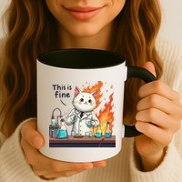 Chemistry Cat Meme This Is Fine Medical Lab Tech Lab Science Mug