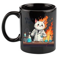 Chemistry Cat Meme This Is Fine Medical Lab Tech Lab Science 11oz C Handle Ceramic Mug