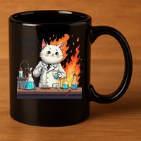 Chemistry Cat Meme This Is Fine Medical Lab Tech Lab Science 11oz C Handle Ceramic Mug