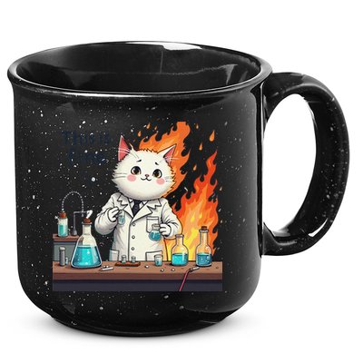 Chemistry Cat Meme This Is Fine Medical Lab Tech Lab Science 15oz Campfire Ceramic Mug