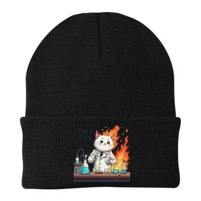 Chemistry Cat Meme This Is Fine Medical Lab Tech Lab Science Beanie