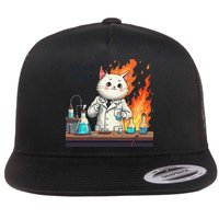 Chemistry Cat Meme This Is Fine Medical Lab Tech Lab Science Flatbill Hat