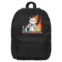 Chemistry Cat Meme This Is Fine Medical Lab Tech Lab Science 16 in Basic Backpack
