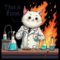 Chemistry Cat Meme This Is Fine Medical Lab Tech Lab Science 16 in Basic Backpack