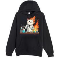 Chemistry Cat Meme This Is Fine Medical Lab Tech Lab Science Premium Pullover Hoodie