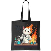 Chemistry Cat Meme This Is Fine Medical Lab Tech Lab Science Bag